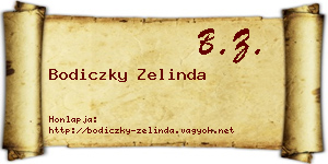Bodiczky Zelinda névjegykártya